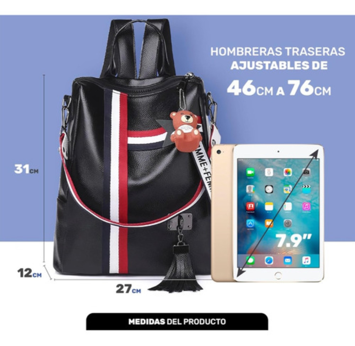 Mochila De Cuero De La Señora De Antirrobo De Gran Capacidad Negra