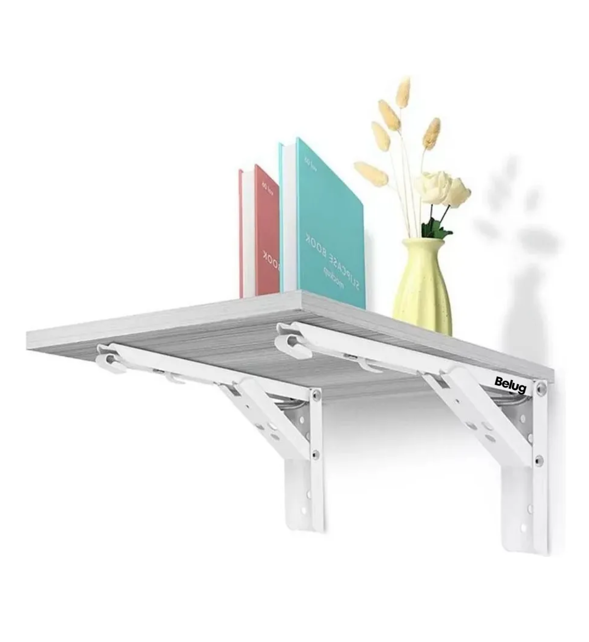 Soporte Ménsula Brazo P/repisa Belug Abatible Plegable Par Blanco