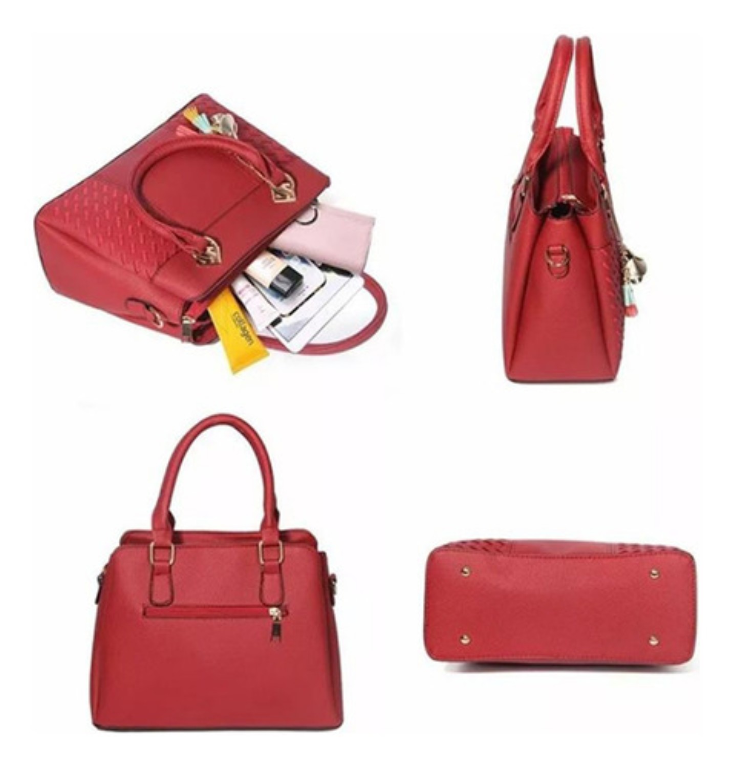Bolsos Para Mujer Moda Lujo Elegante Hombro Oblicuo Bolso rojo 
