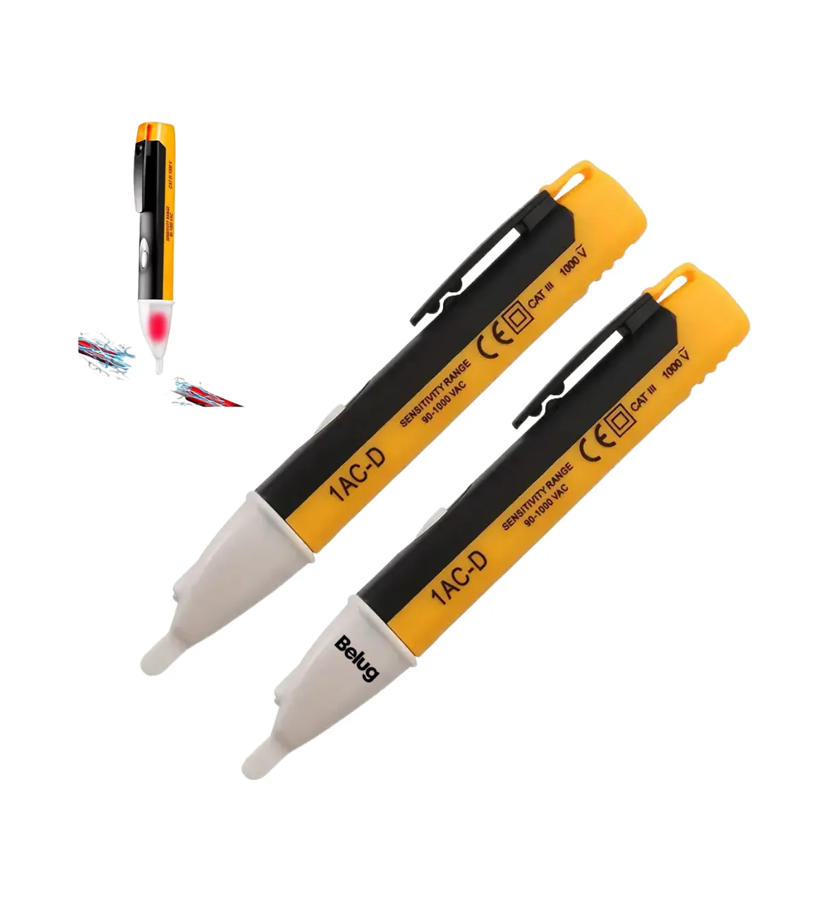 Lápiz Detector De Voltaje Probador De Corriente 90-1000,2pcs Belug