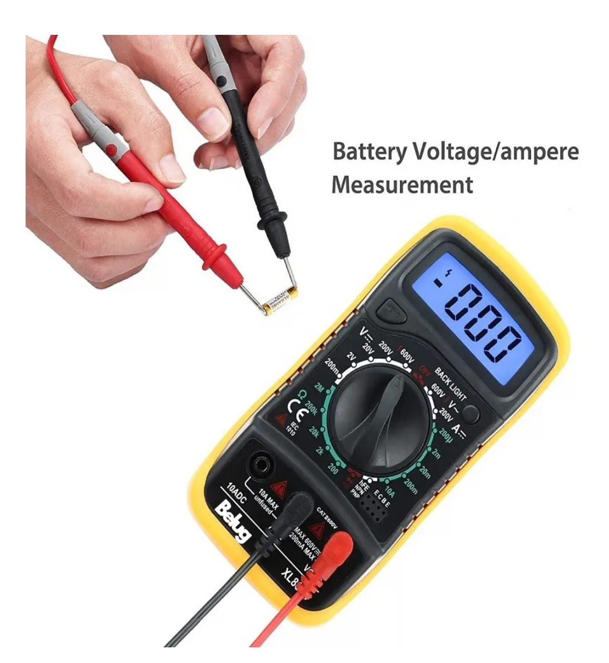 Multímetro Digital Lcd Voltímetro Belug Amperímetro Ac/dc Xl830l Rojo
