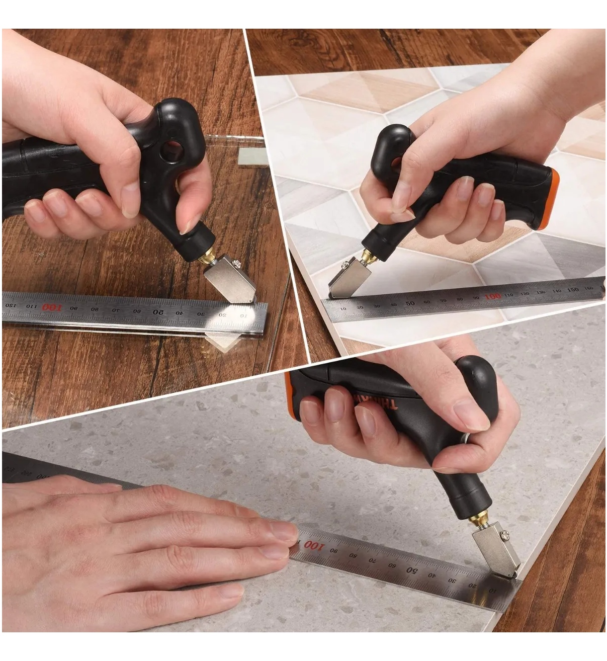 Cortadora De Azulejos, Vidrio Y Cerámica, Belug Con Desarmador Negro