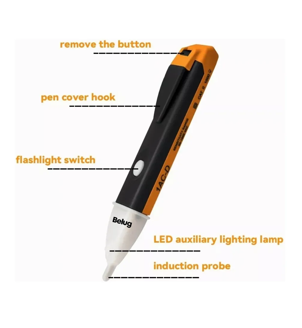 Lápiz Detector De Voltaje Probador De Corriente 90-1000,2pcs Belug