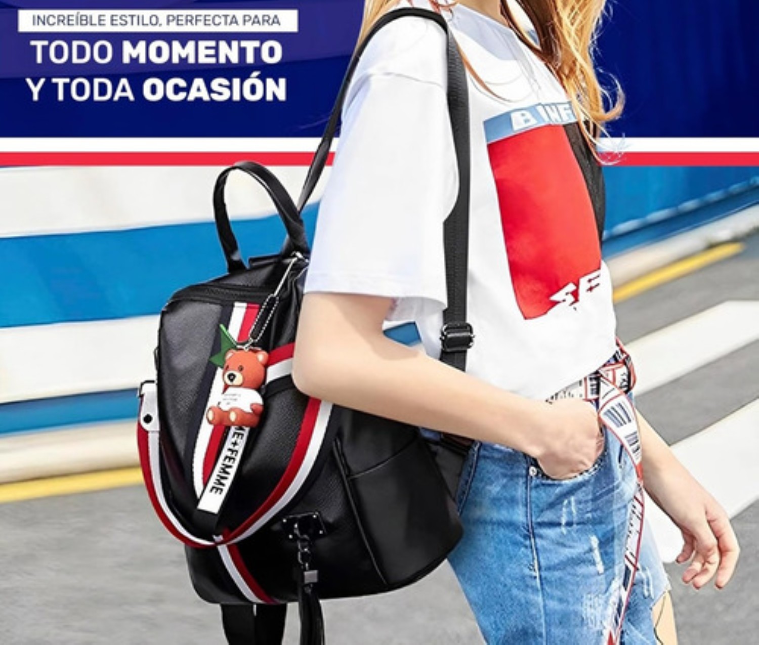 Mochila De Cuero De La Señora De Antirrobo De Gran Capacidad Negra