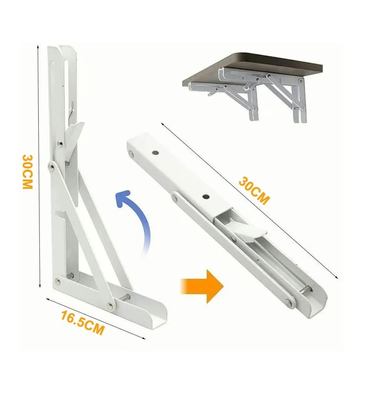 Soporte Ménsula Brazo P/repisa Belug Abatible Plegable Par Blanco