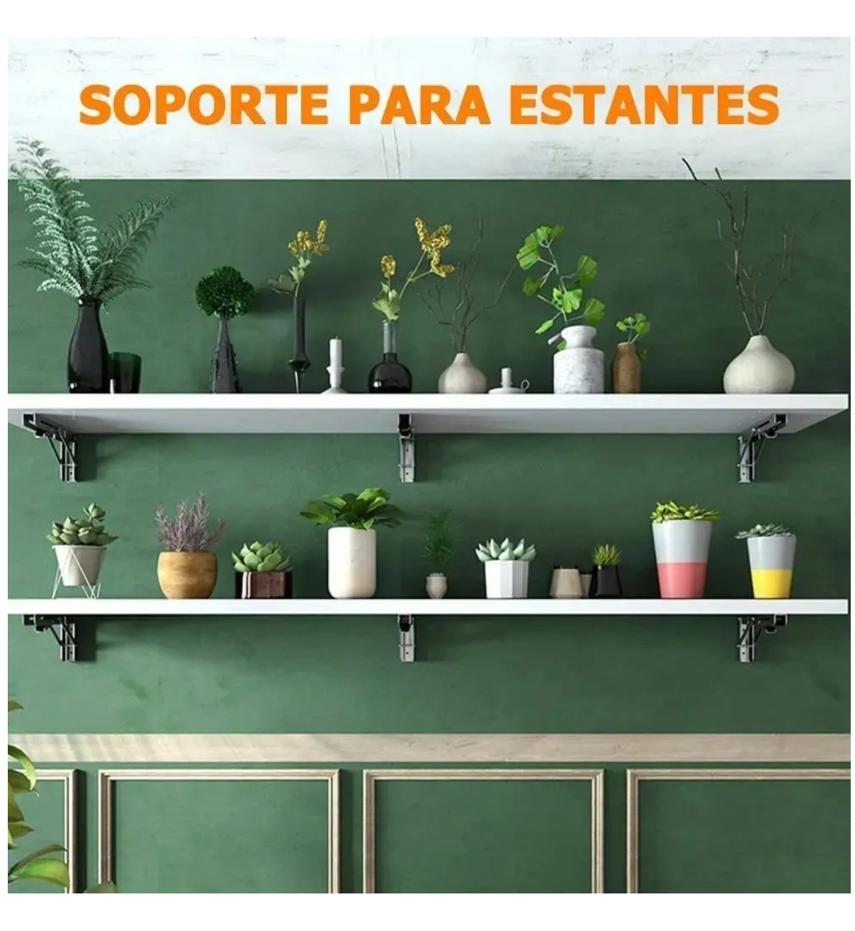 Soporte Ménsula Brazo P/repisa Abatible Plegable Plata Belug