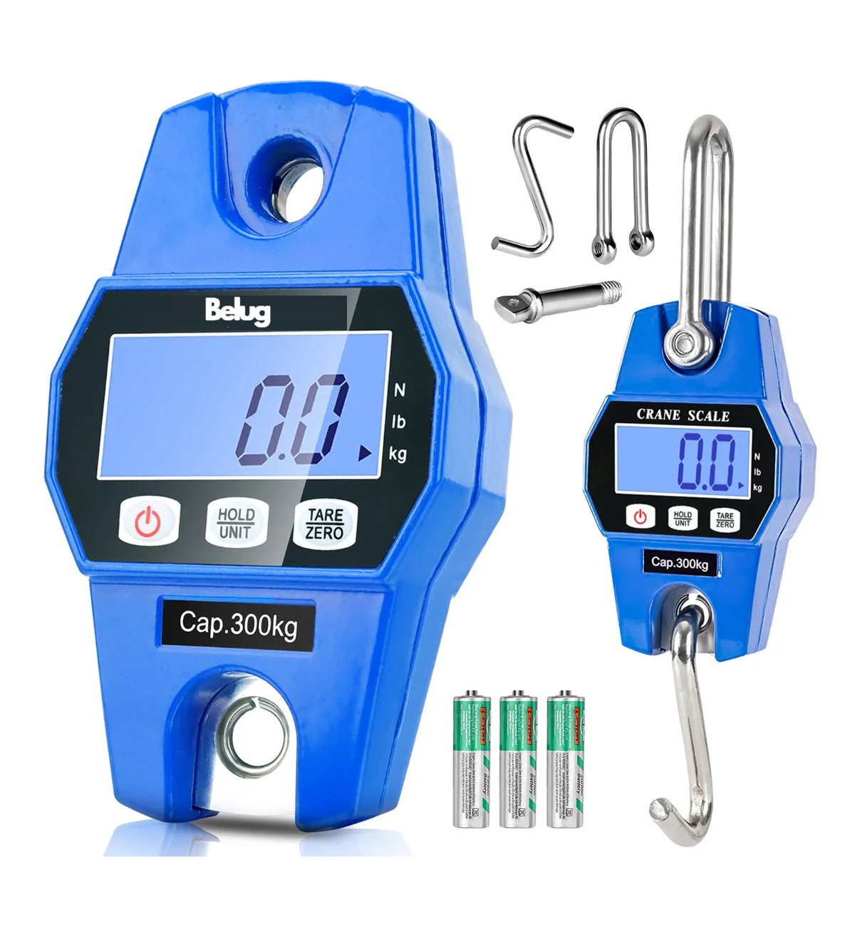 Báscula Industrial Digital Belug Colgante Portátil Con Colgar300kg Azul