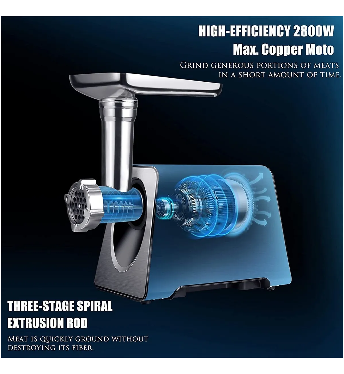 Picadora De Carne Eléctrica De Acero Inoxidable 2800w Belug