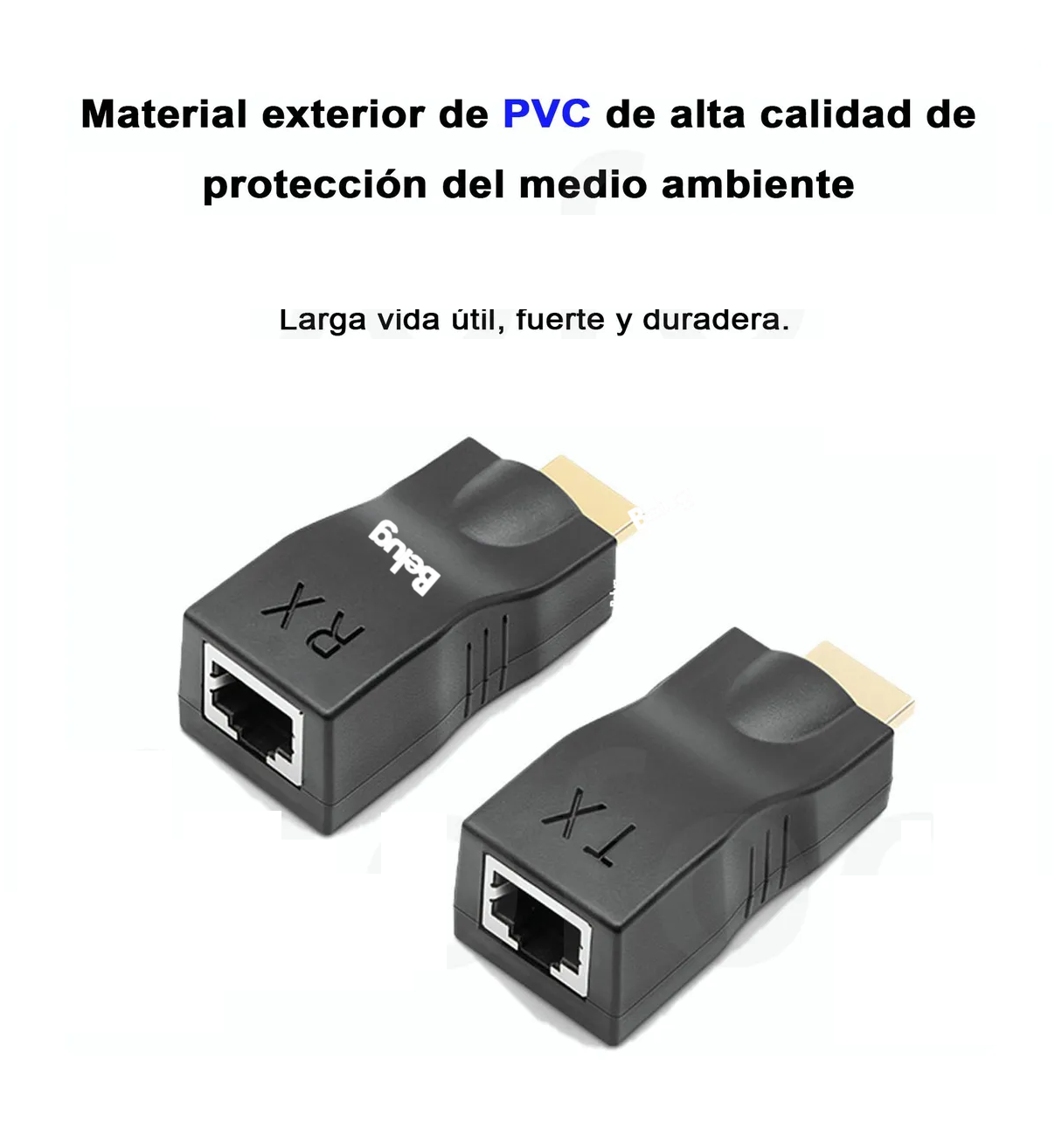 Extensor Hdmi A Hdmi 30m Decuado Belug Para Cable Cat6 Rj45 1080p Negro