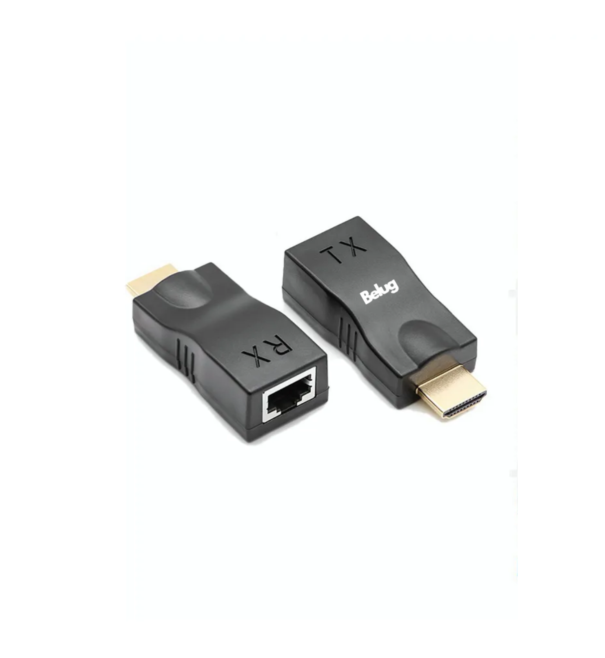 Extensor Hdmi A Hdmi 30m Decuado Belug Para Cable Cat6 Rj45 1080p Negro