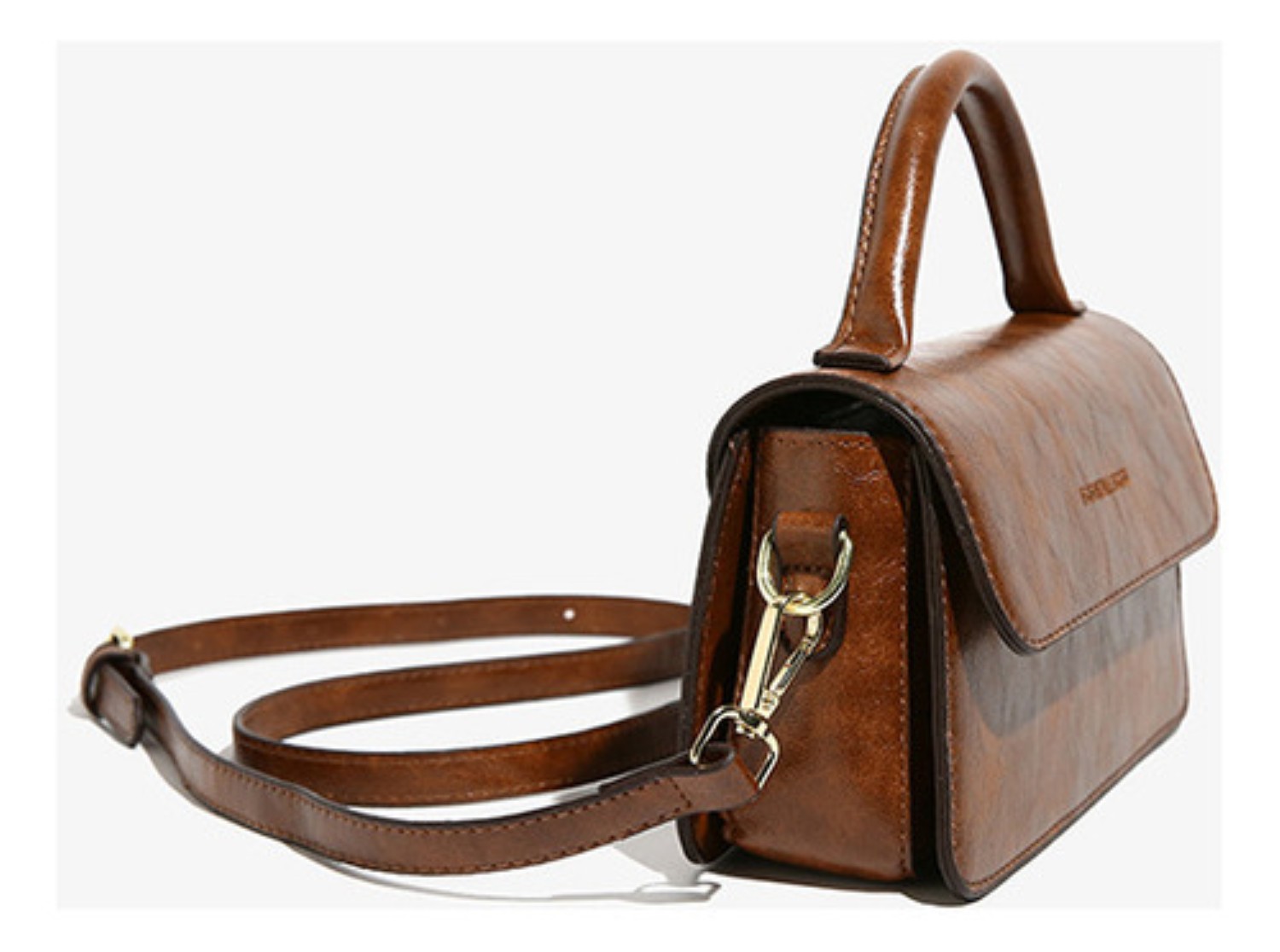 Bolsa Crossbody Pequeña De Hombro marron oscuro