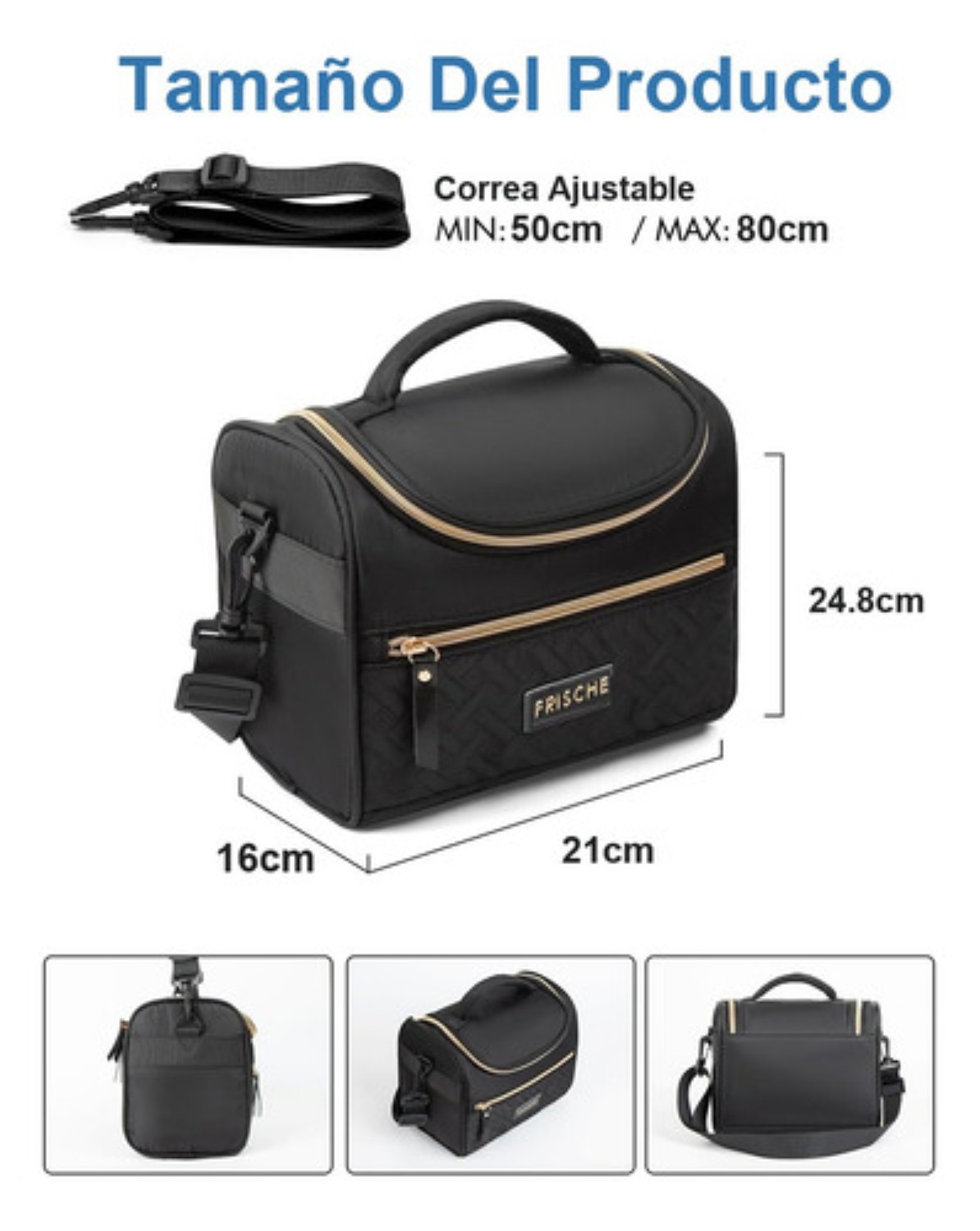 Lonchera Fiambrera Termica Bolsa De Almuerzo negro