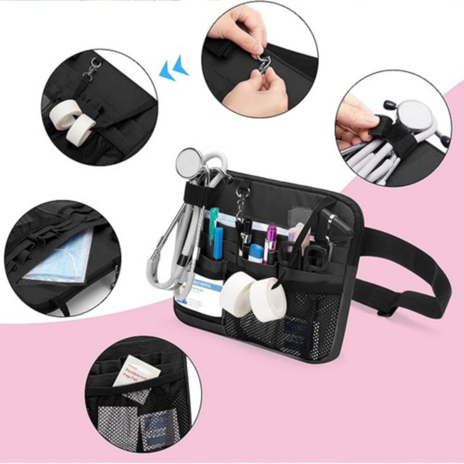 Riñonera Enfermera Doctora Medicina Moda Bolsas negro