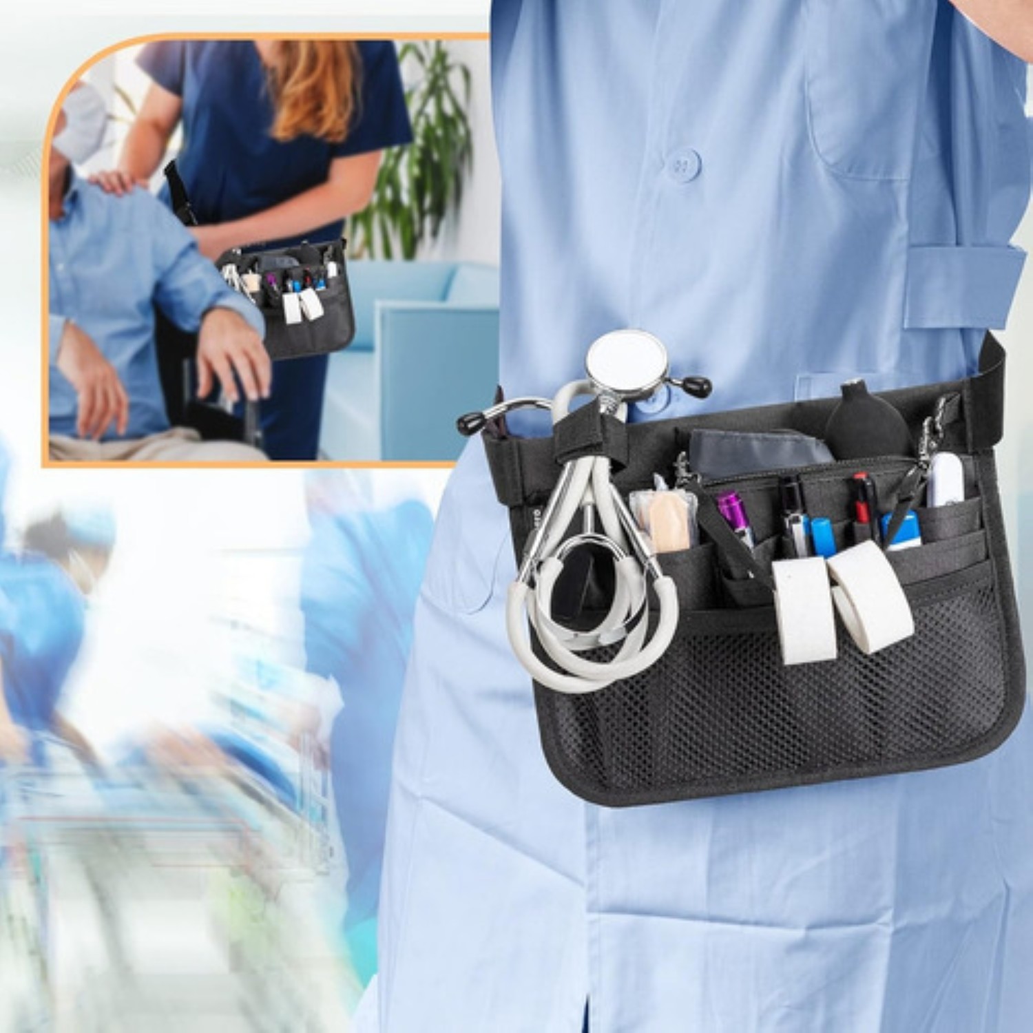 Riñonera Enfermera Doctora Medicina Moda Bolsas negro