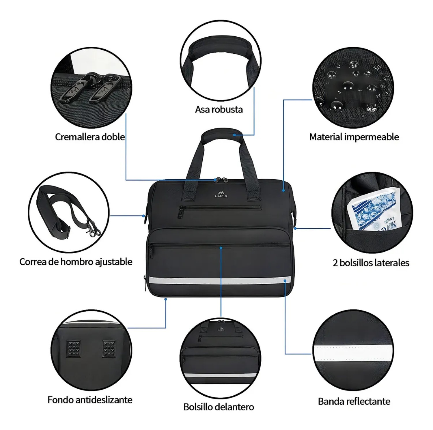 Botiquín multicompartimiento de Primeros Auxilios Negro
