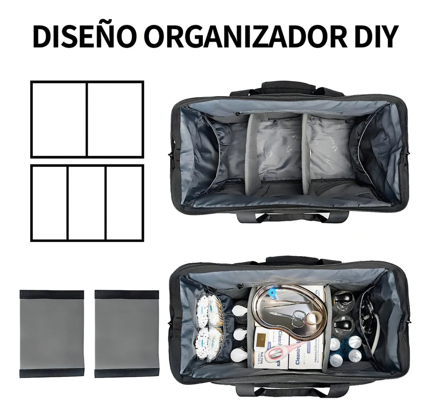 Botiquín multicompartimiento de Primeros Auxilios Negro