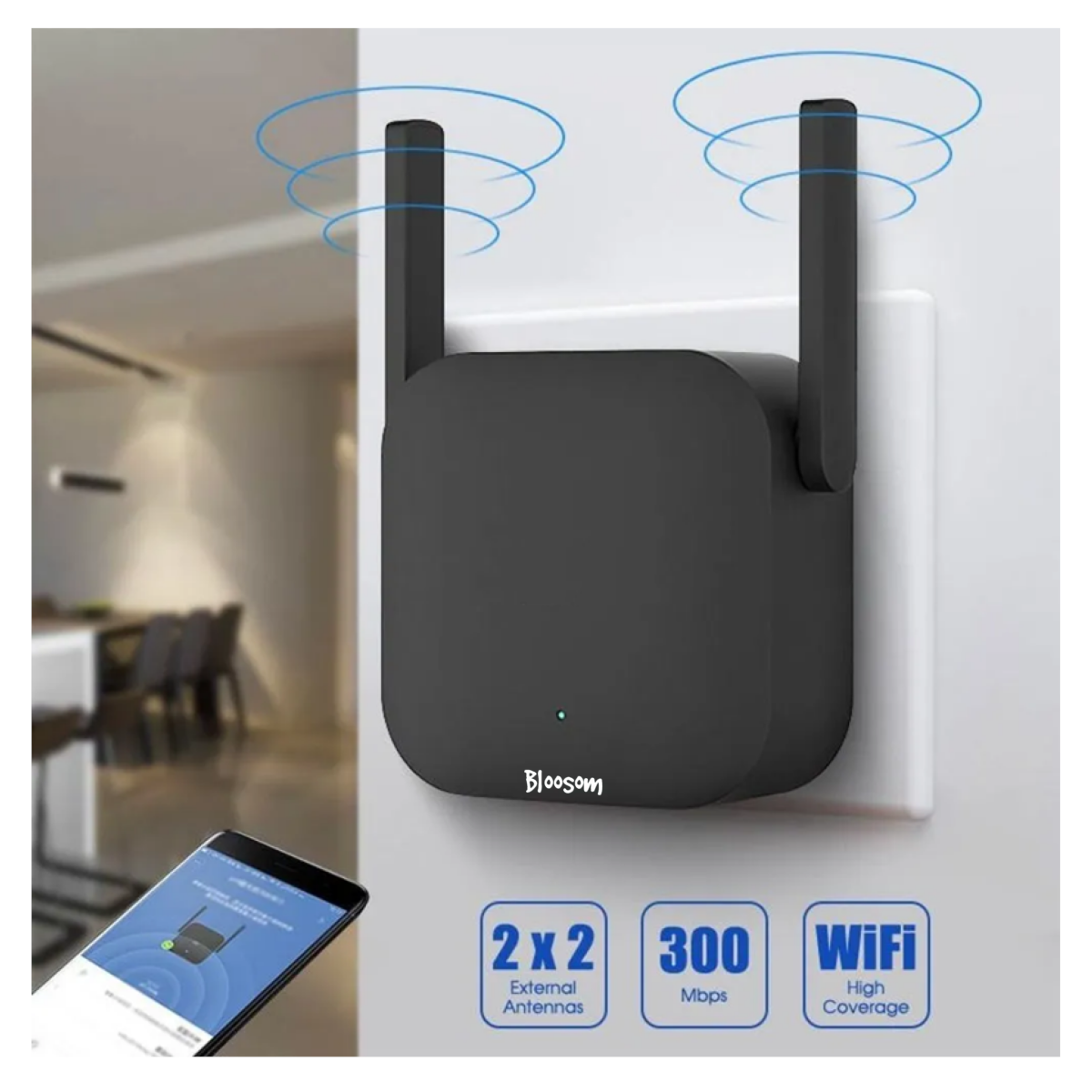 Repetidor, Range extender Wi-Fi Pro R03 negro 100V/240V, Negro