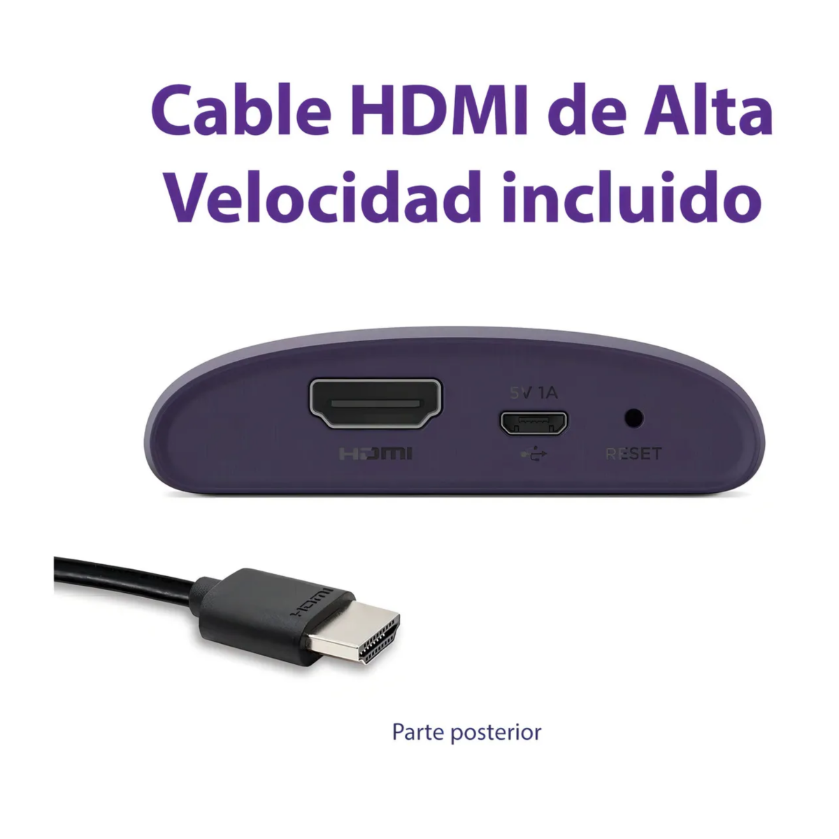 Reproductor de streaming para TV Roku estándar HD blanco y negro
