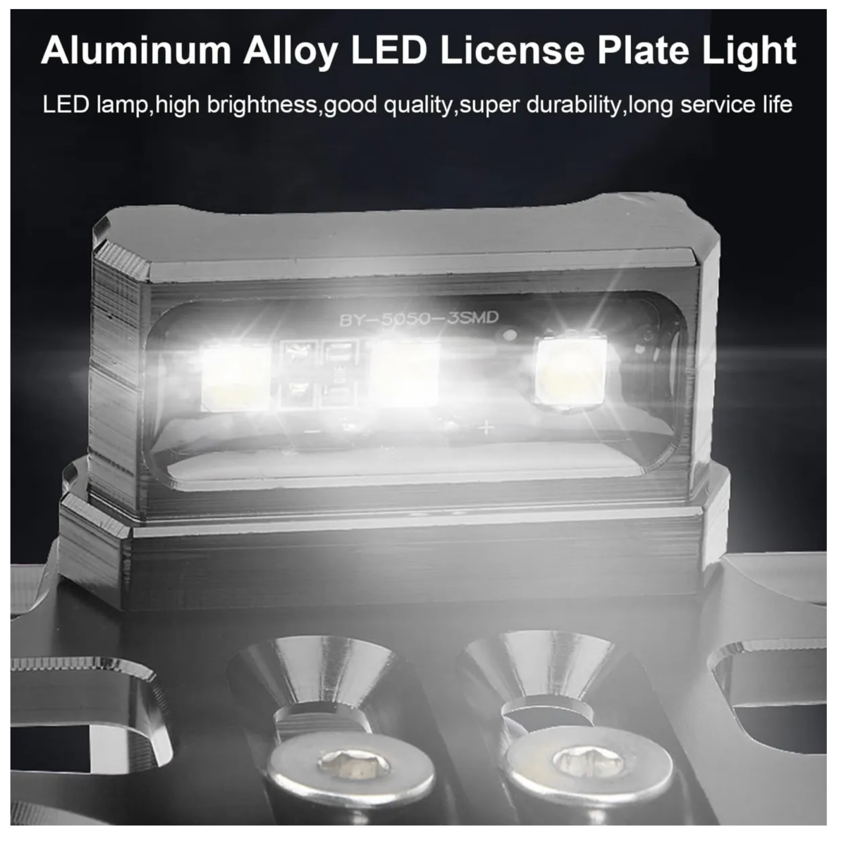 Porta Placa Universal Para Moto Ajustable Con Luz Led R6 Ns Negro