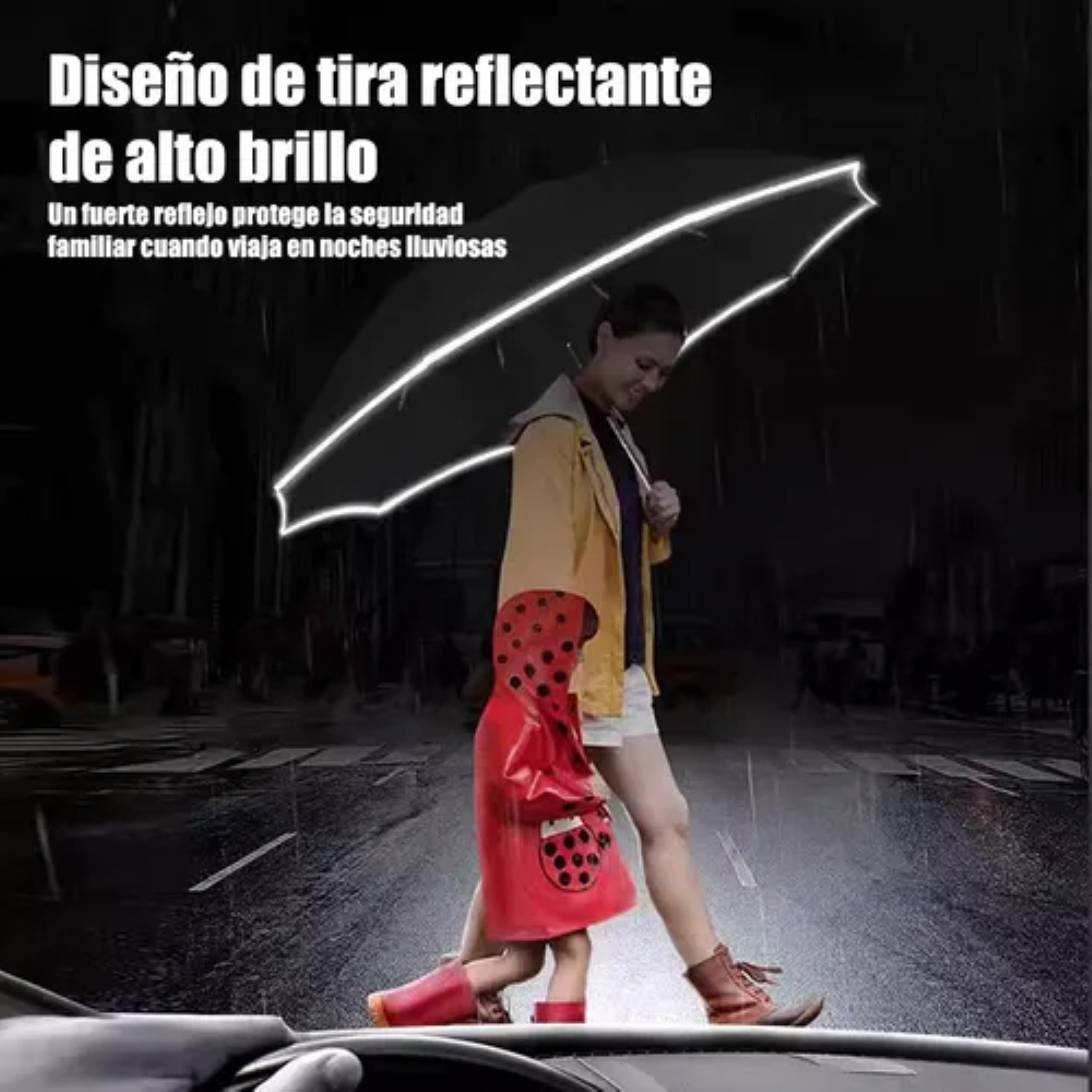 Paraguas Automático Extra Grande 105cm Reforzado 10 Varillas Rosa