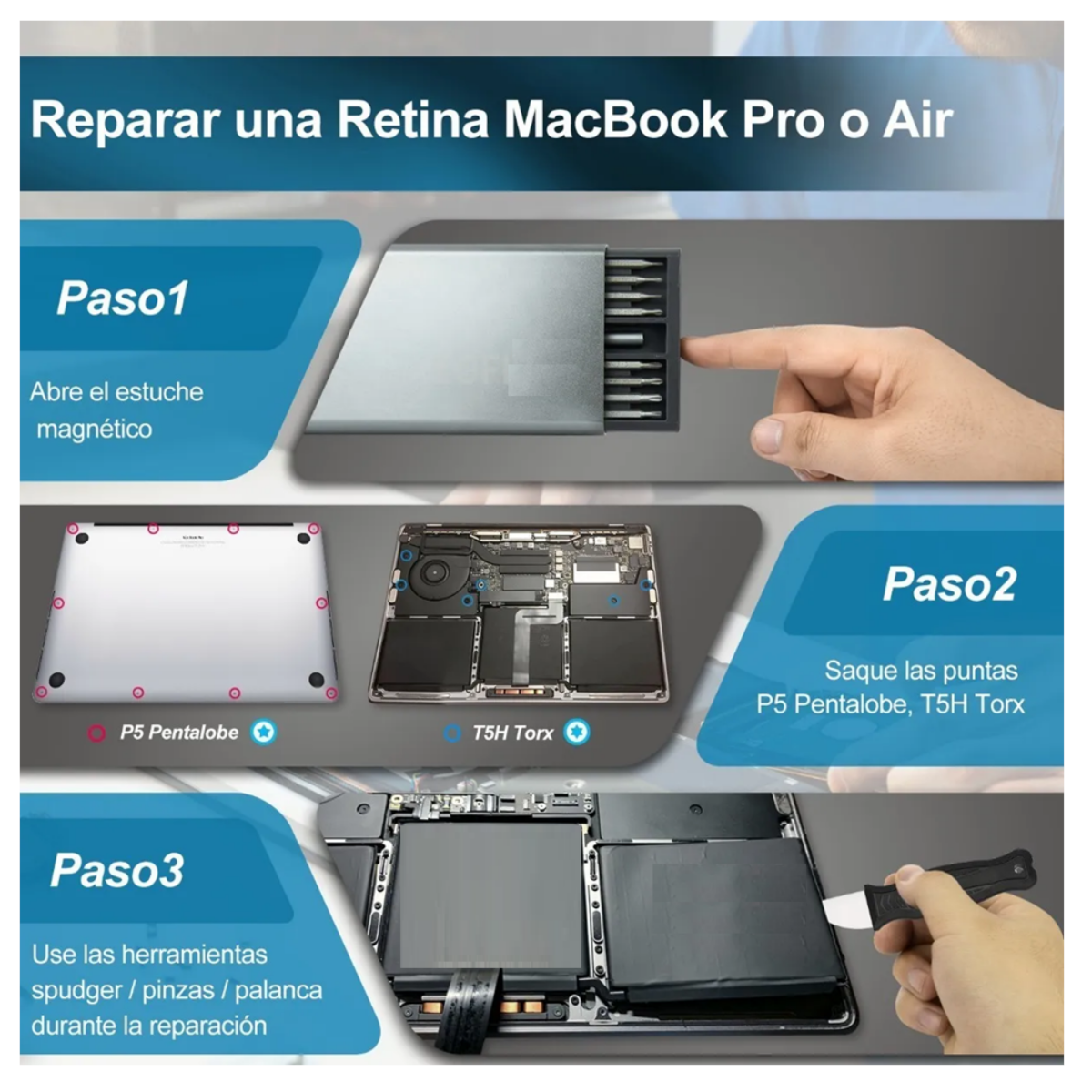 Kit De Herramientas Desarmadores Precisión, negro