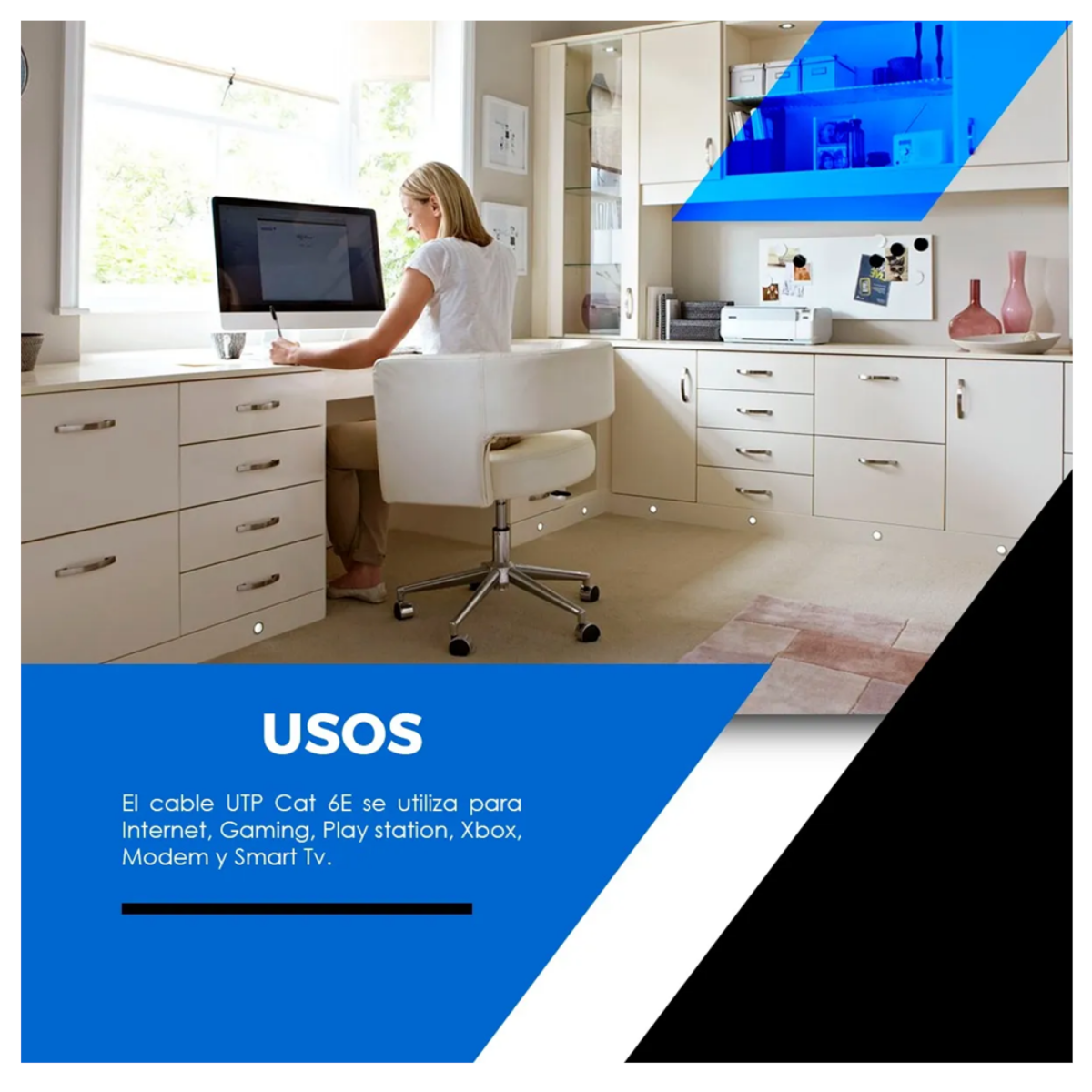 Cable Red 30 Mts Categoría Cat5 Utp Rj45 Ethernet Internet,  Azul