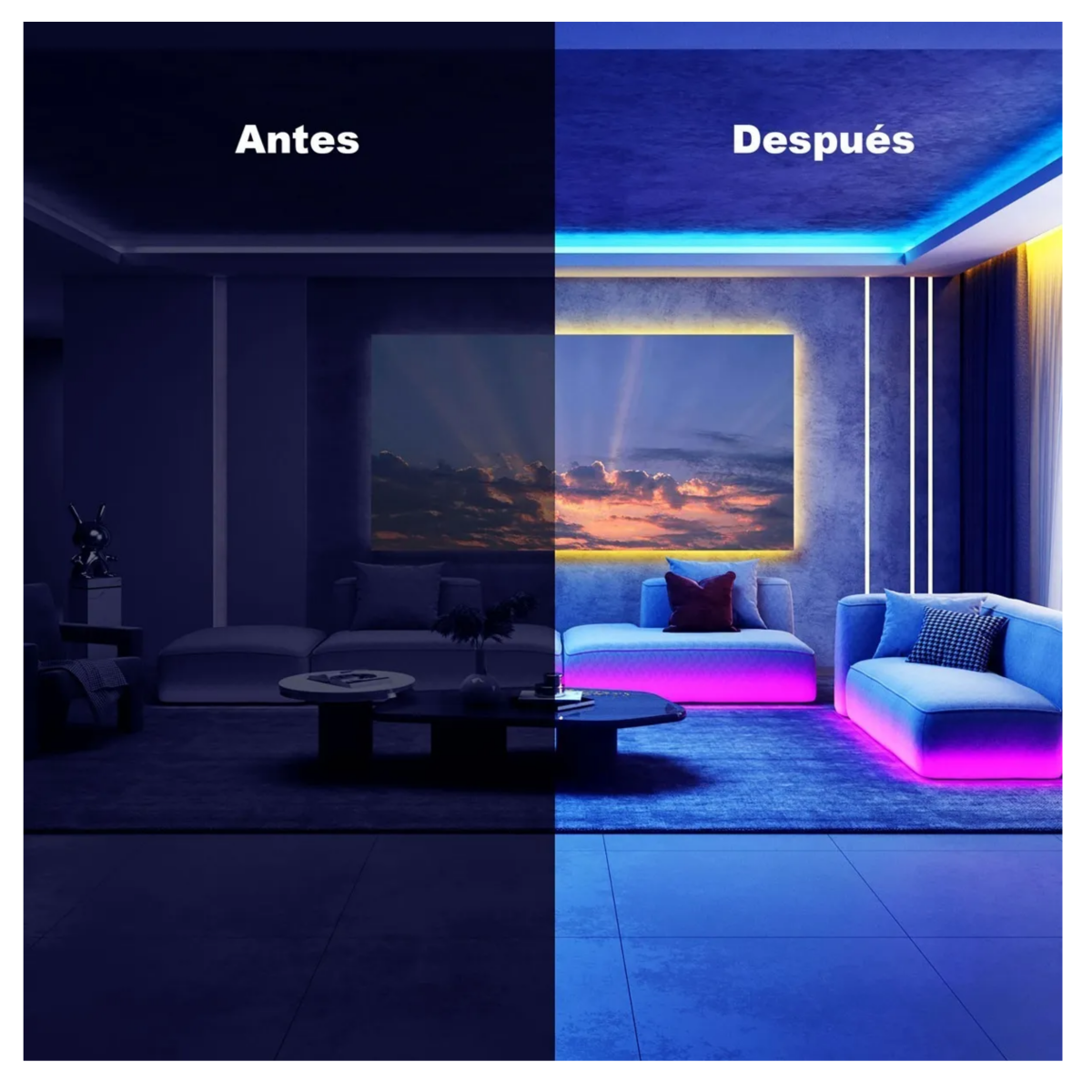 Tiras De Led Rgb 20 Metros Wifi Luces Led Alexa App Control, Multicolor