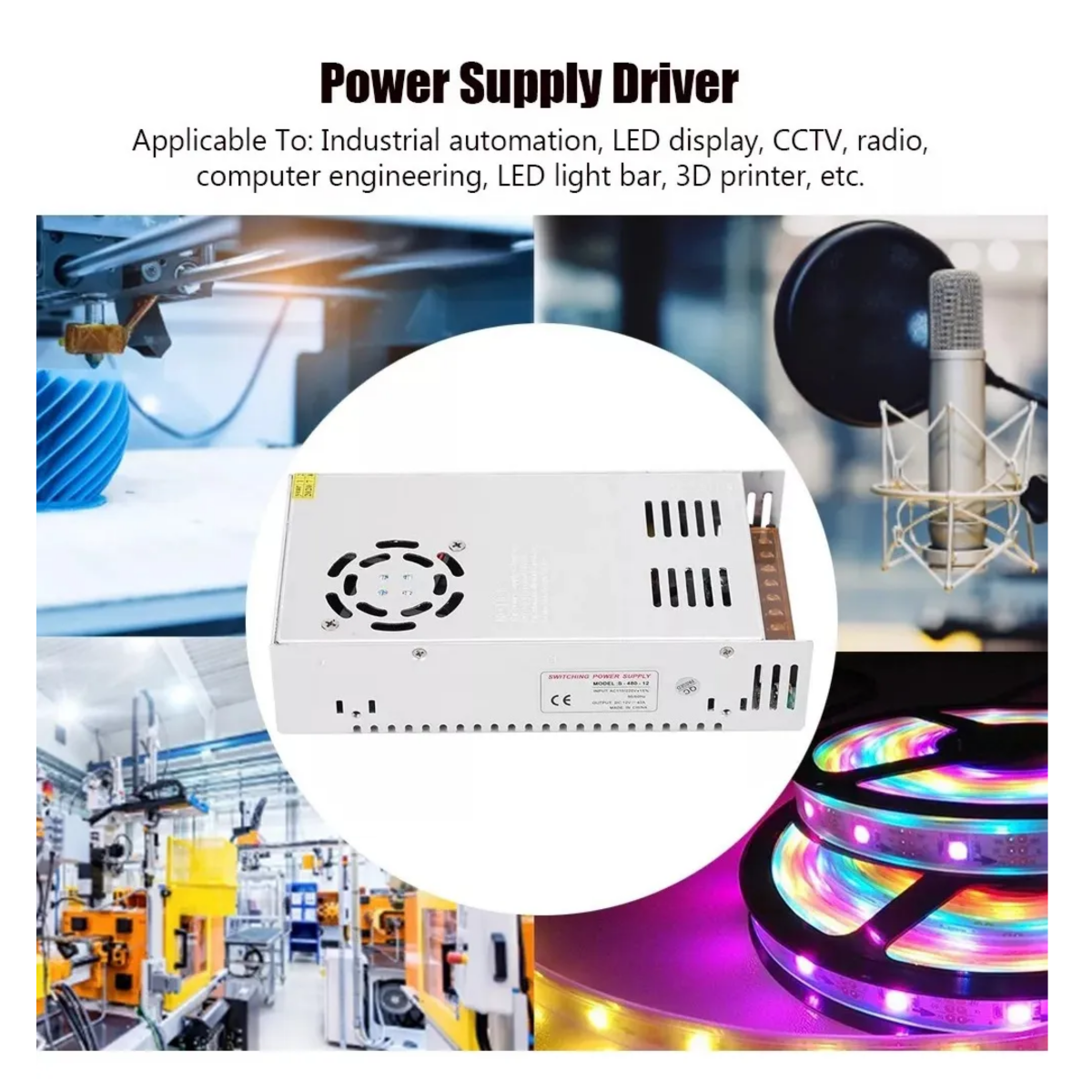 Fuente Conmutada 48v 8.3a 400w 110vac / 220 Vac Alimentación, Gris