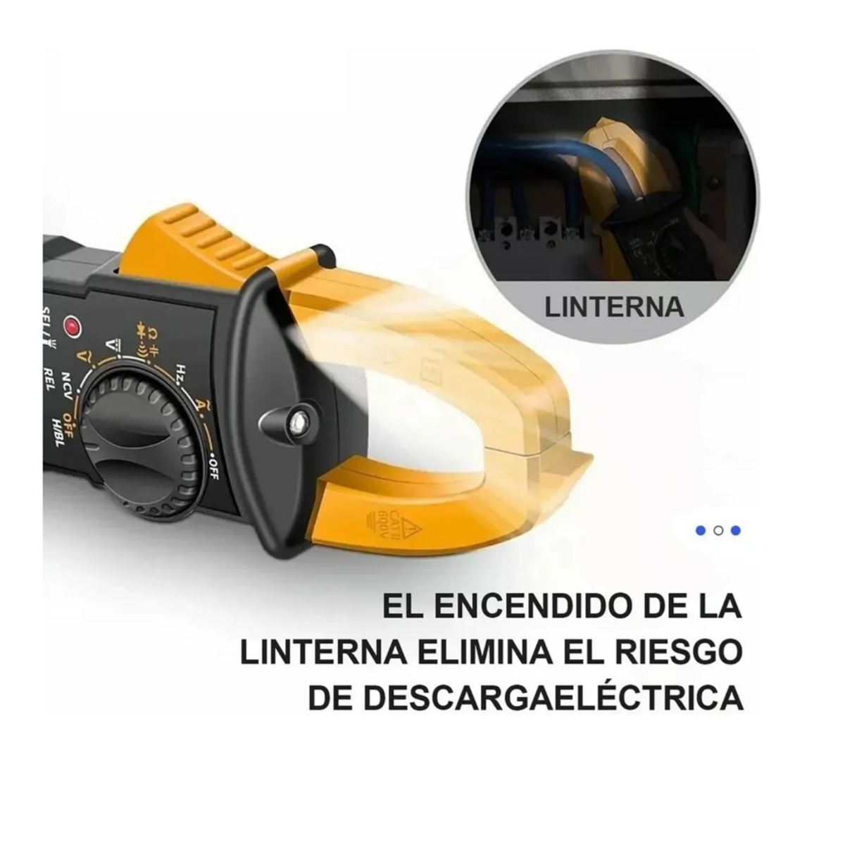 Multímetro Digital De Pinza Portátil De 4000 Cuentas Con Lcd, Amarillo