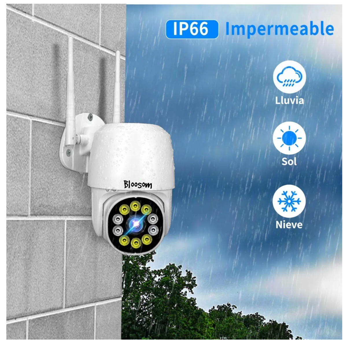 Cámara De Seguridad Wifi Hd 1080p C/con Alarma Ip, Blanco