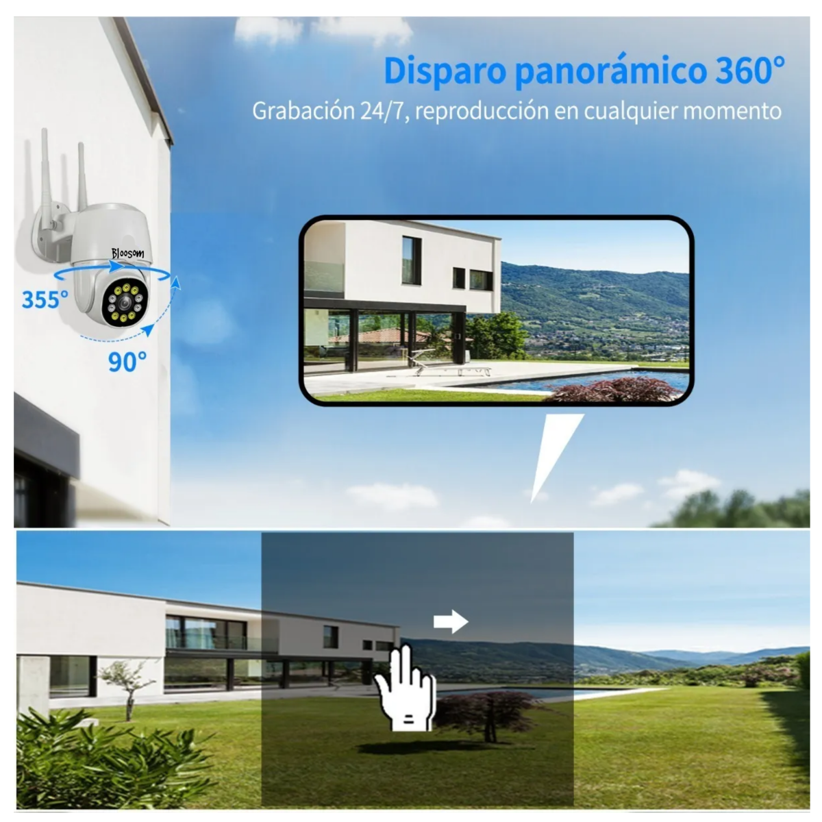 Cámara De Seguridad Wifi Hd 1080p C/con Alarma Ip, Blanco