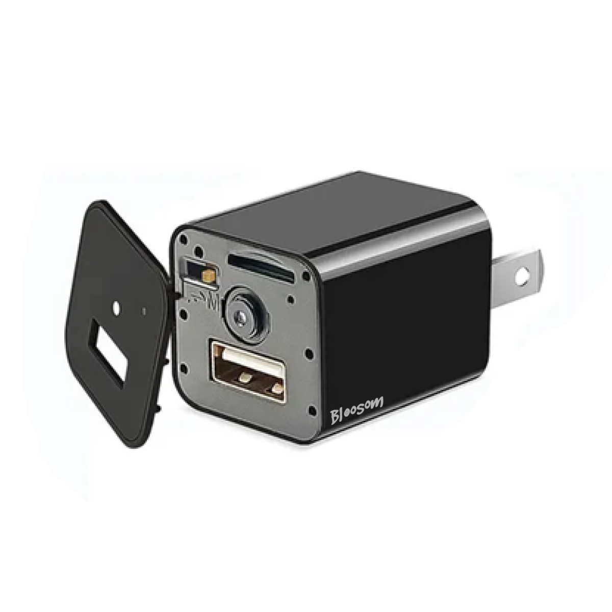Cámara Wifi Con Cargador Inteligente Usb Con Lente Hd, Negro
