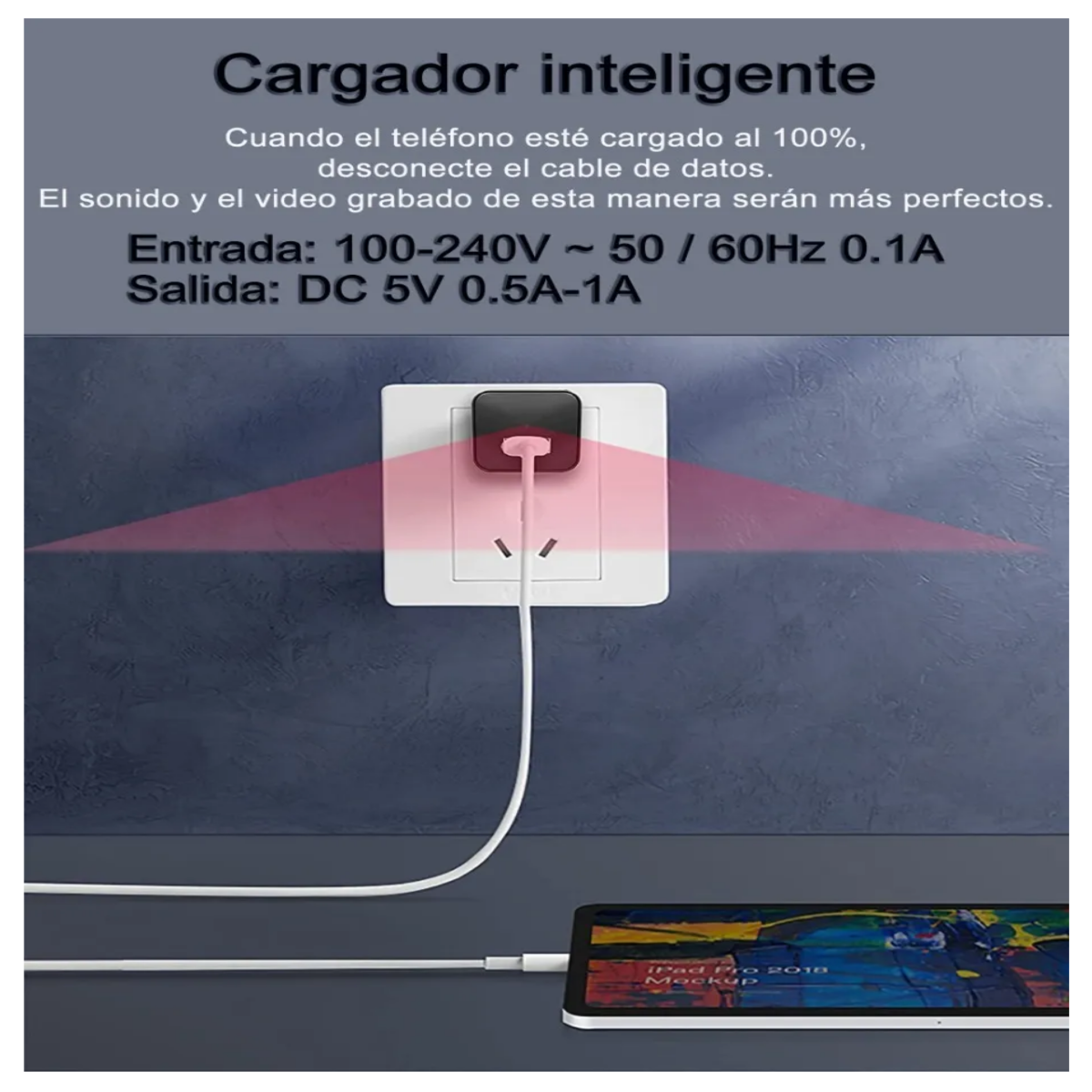 Cámara Wifi Con Cargador Inteligente Usb Con Lente Hd, Negro