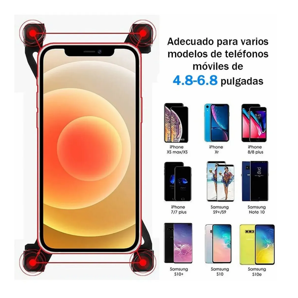 Soporte Para Celular Moto/bicicleta, Base Porta Teléfono, Negro