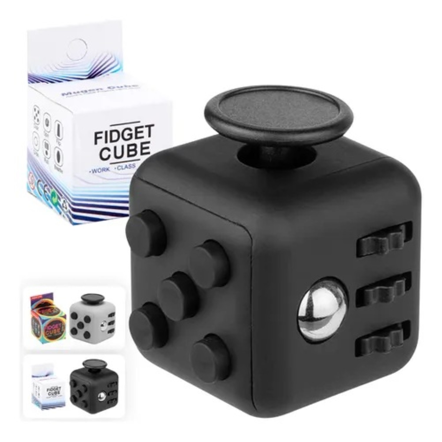 6en1 Cubo Anti Estrés,fidget Cube Negro