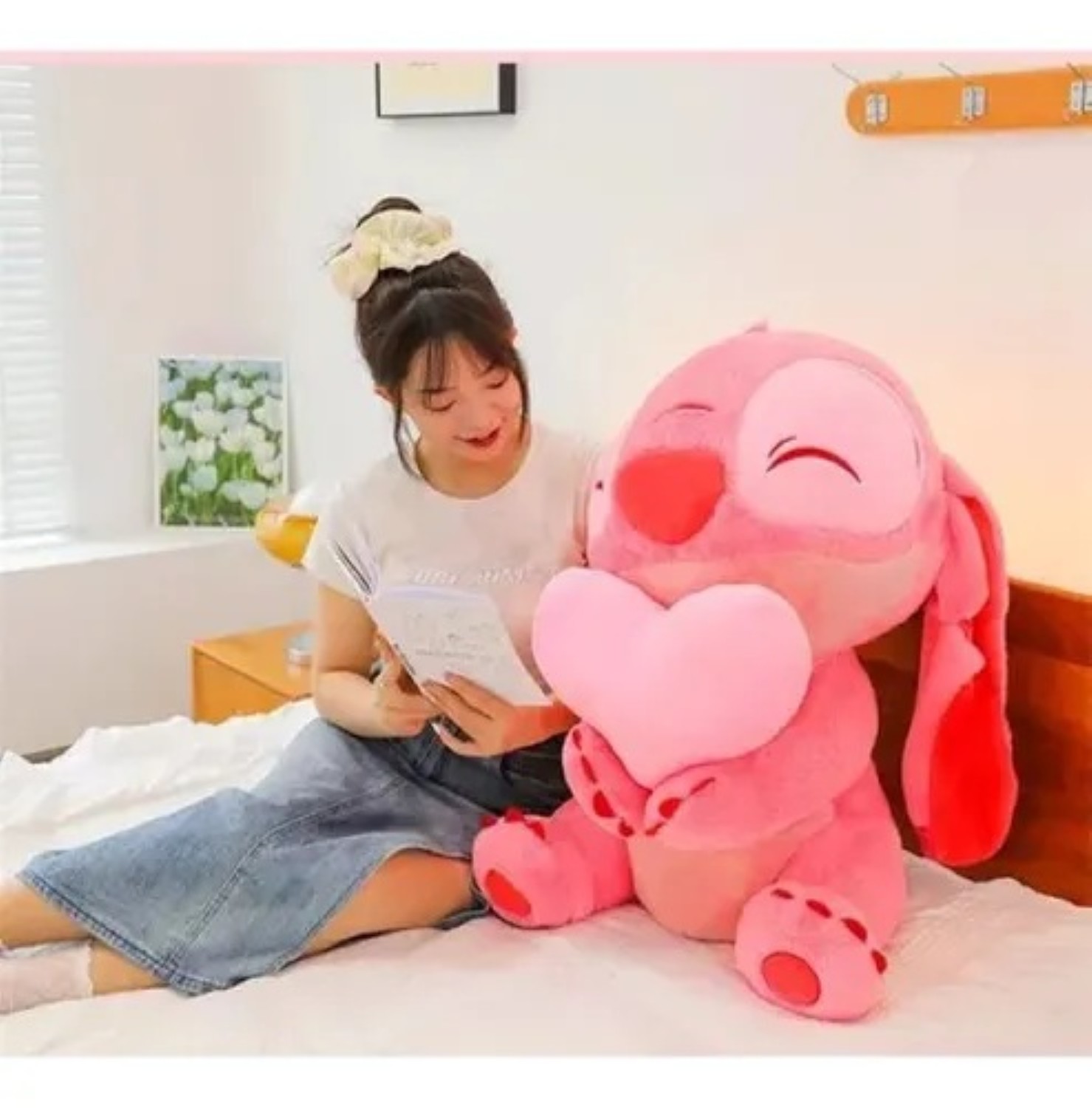 Stitch Muñeco Peluche 45cm Rosa