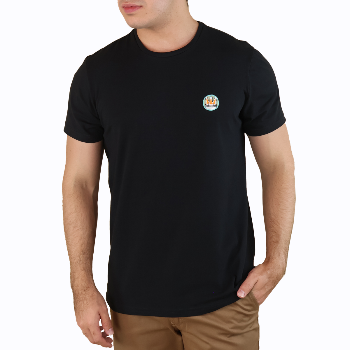 Playera Hombre Algodón Con Stretch Y Detalle Bordado 