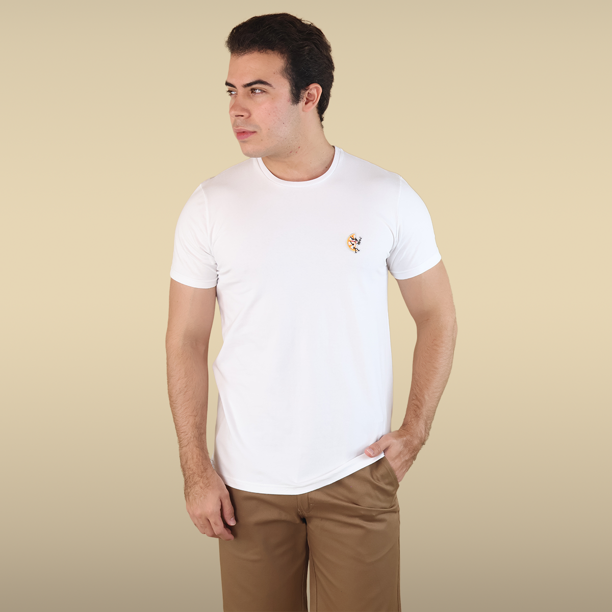 Playera Hombre Algodón Con Stretch Y Detalle Bordado 