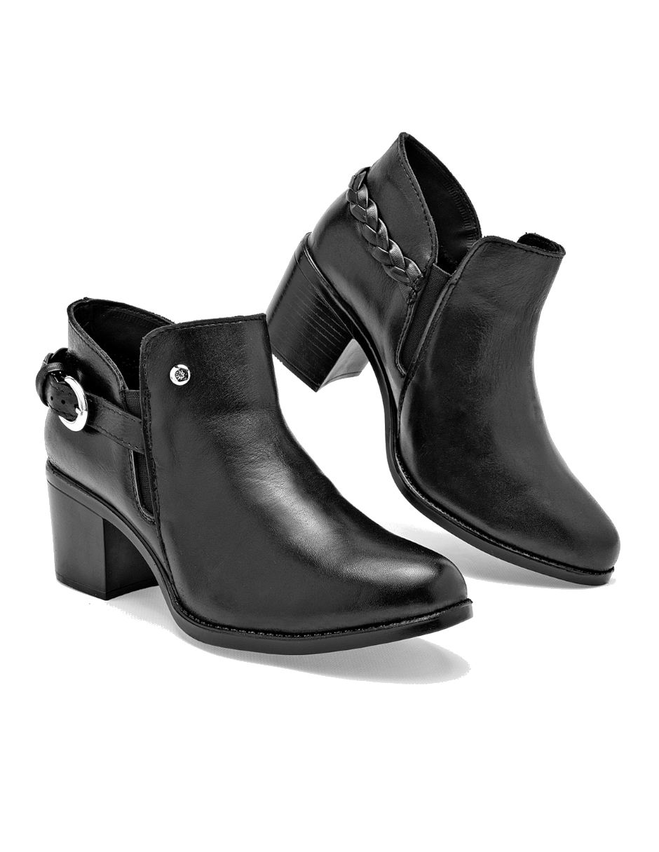BOTIN MUJER DE PIEL COLOR NEGRO