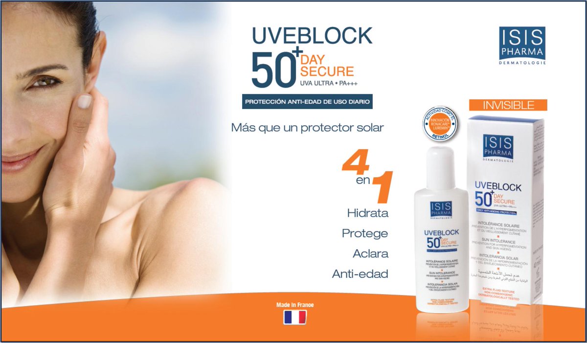 ISIS PHARMA UVEBLOCK SPF 50+ Protector Solar day segure