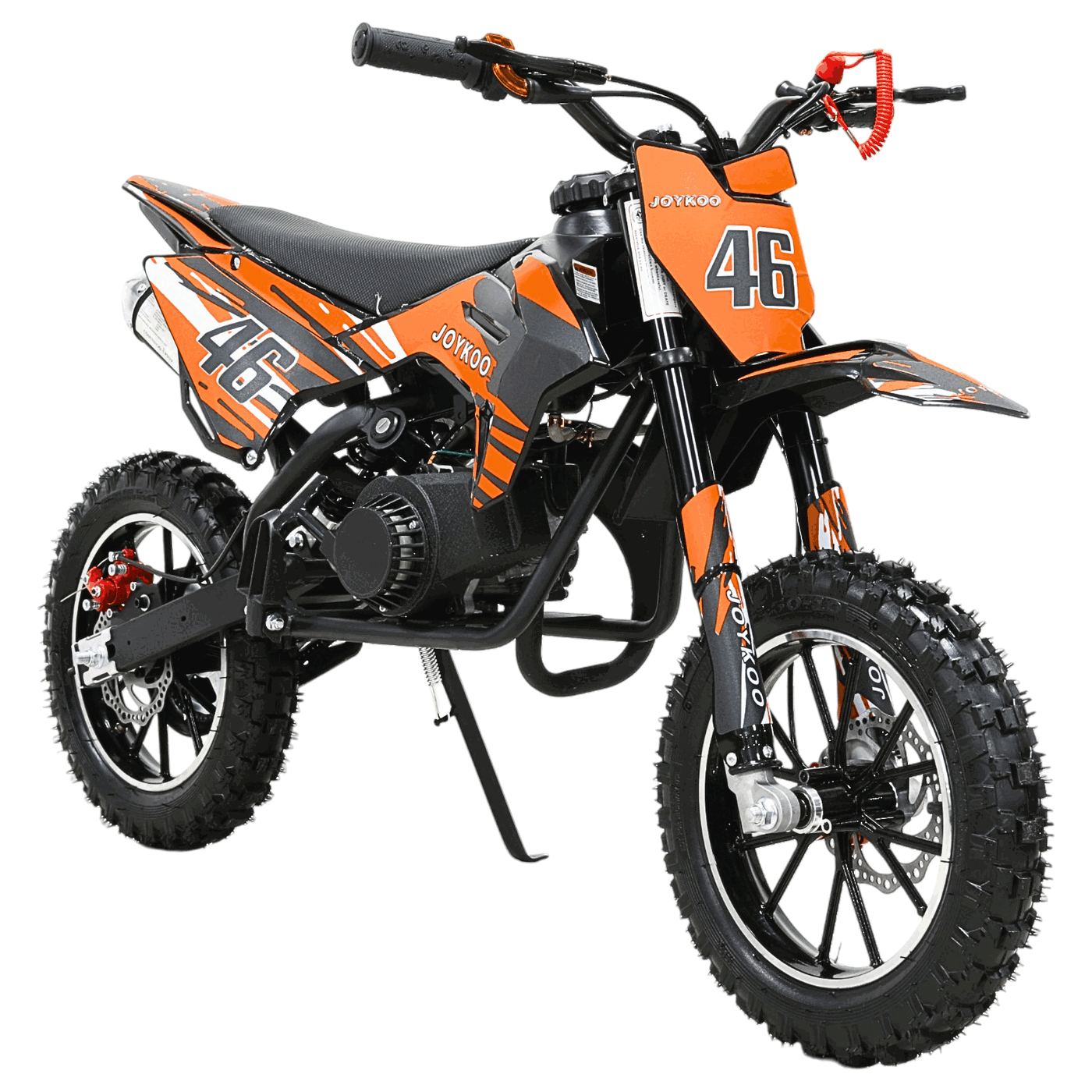 Mini Moto Cross a Gasolina 49cc 2 Tiempos para Niños a partir de 10 Años Frenos de Disco Todoterreno 35 km/h - Naranja 