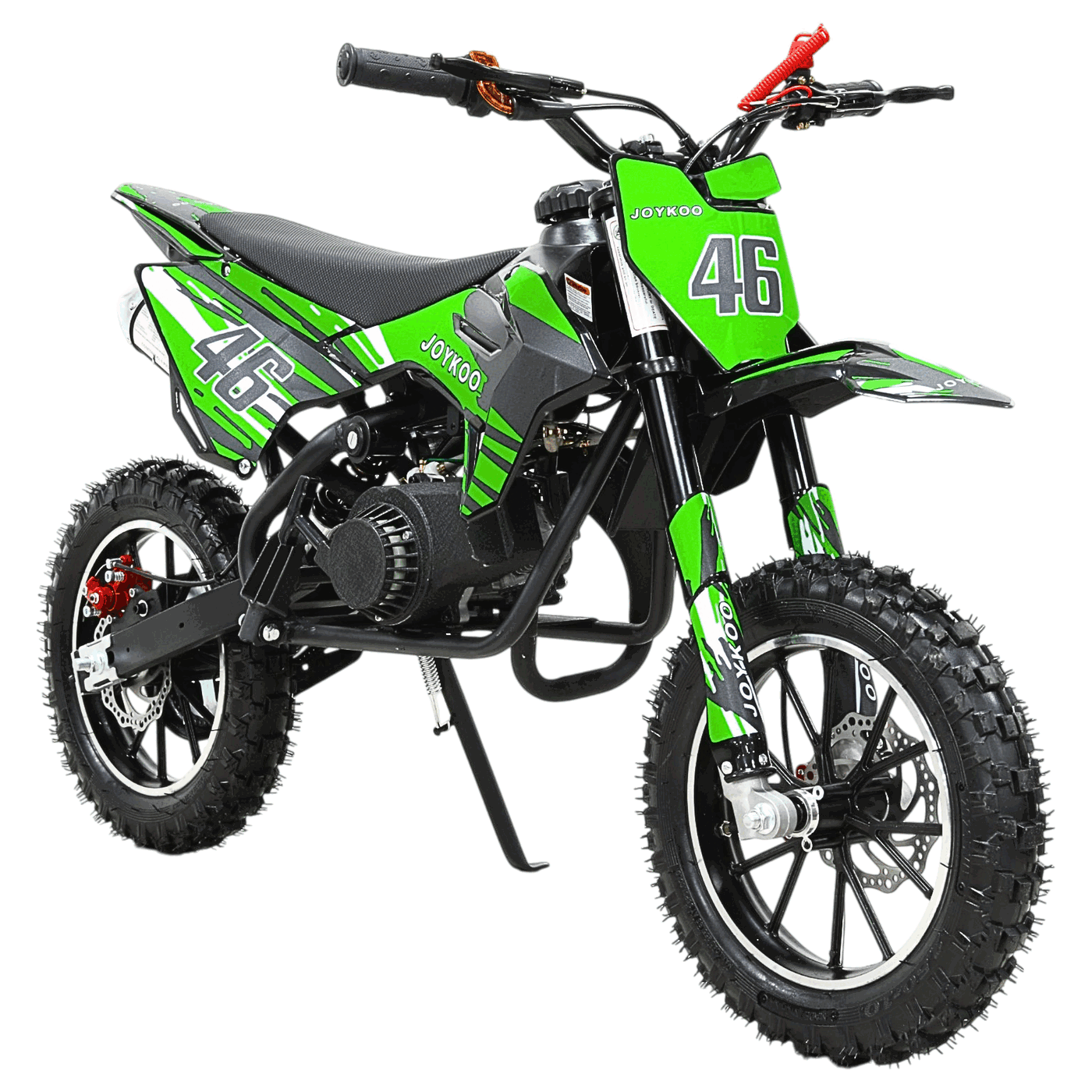 Mini Moto Cross a Gasolina 49cc 2 Tiempos para Niños a partir de 10 Años Frenos de Disco Todoterreno 35 km/h - Verde