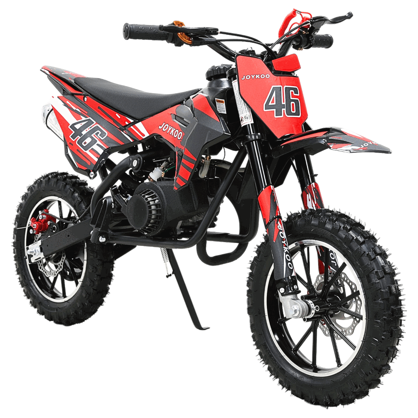 Mini Moto Cross a Gasolina 49cc 2 Tiempos para Niños a partir de 10 Años Frenos de Disco Todoterreno 35 km/h - Rojo