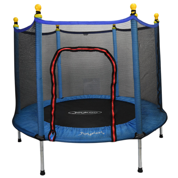 Trampolín Infantil Brincolín 140 cm 55 Pulgadas con Red de Seguridad hasta 50 kg con 36 Resortes  - Azul