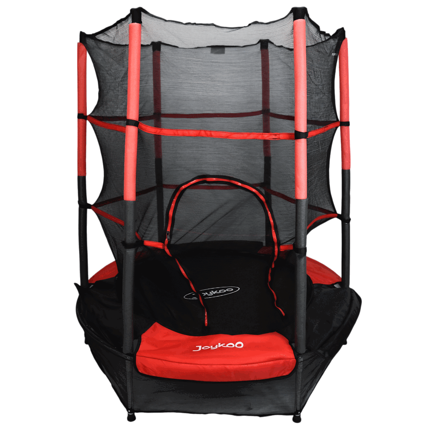 Trampolín Infantil Brincolín 140 cm 55 Pulgadas con Red de Seguridad Alta 36 Resortes Soporta 50 kg - Rojo