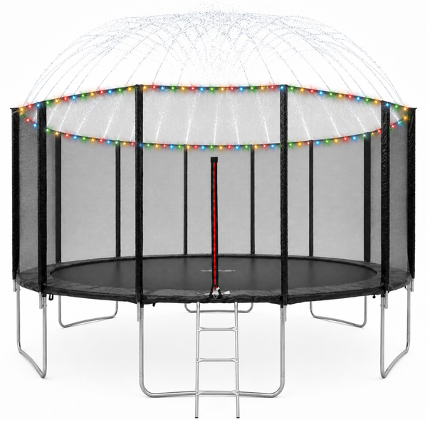 Trampolín Brincolín de 16 Pies Para Niños Luz y Agua Tubos de Acero Galvanizado Soporta hasta 190 kg