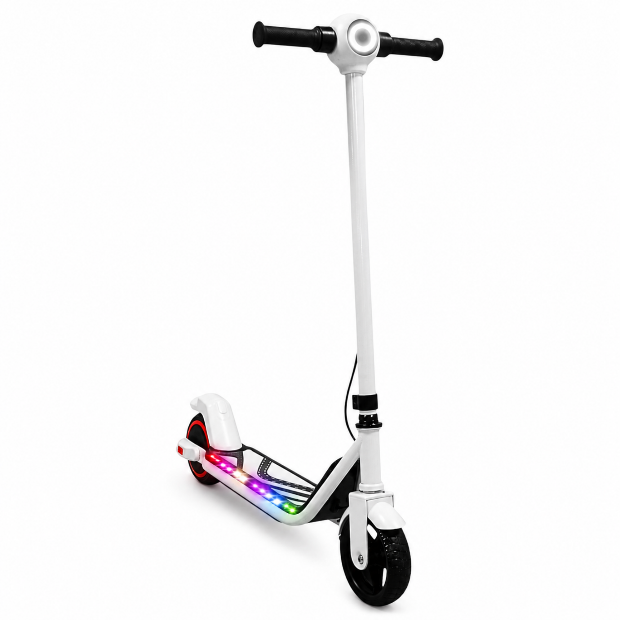 Scooter Eléctrico para Niños con Luces LED Batería de 24V 15 km/h Freno Eléctrico Ruedas de Goma - Blanco