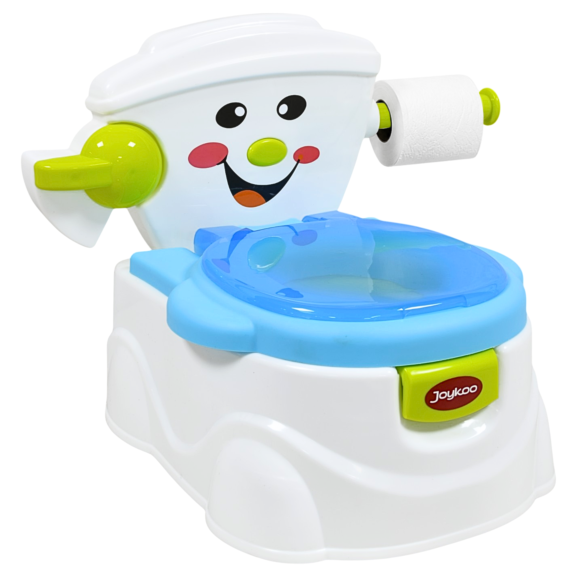 Baño Entrenador para Niños con Porta Rollo de Papel Recipiente de 1.6 L Sistema Anti Salpicaduras - Azul