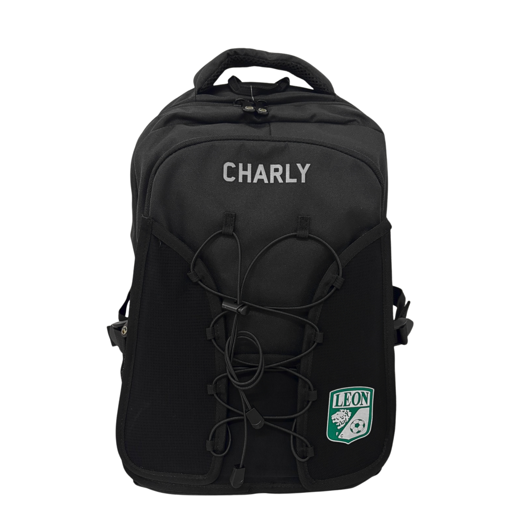 Mochila Charly Club León Deportiva Comoda Mediana Negra Resistente
