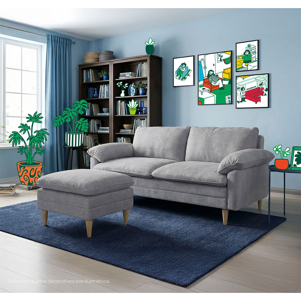 sofa-cama-reclinable-3-posiciones-makora-remmy-con-memory-foam-y-taburete